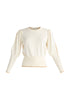Paisie Contrast Colour Edge Knitted Top in Cream Cut Out